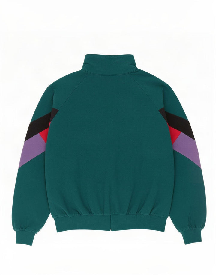 Asics Damen-Trainingsanzug-Top-Jacke IT 46 Large Grün Colourblock Retro