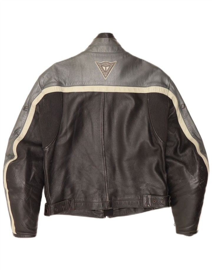 Dainese Herren Leder Racer Jacke EU 46 2XS Schwarz Colourblock