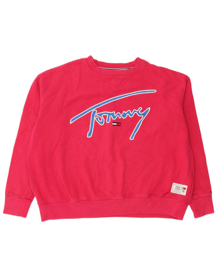 Tommy Hilfiger Damen-Sweatshirt mit Grafik-Übergröße, Gr. 14, Mittelrosa