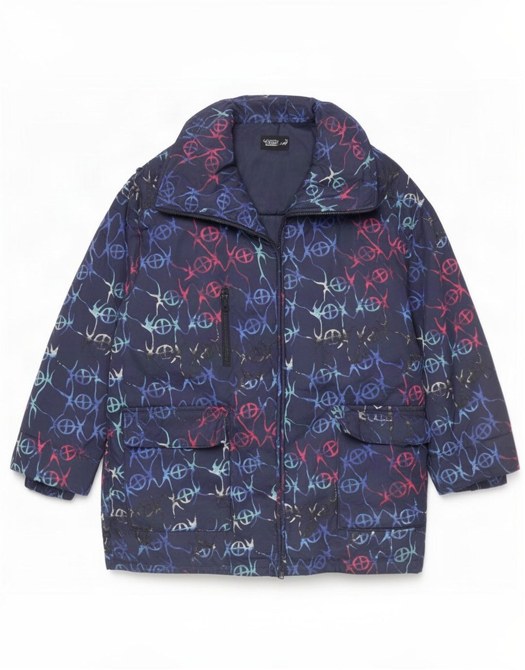 FUCHS & SCHMITT Wattierte Damenjacke mit Kapuze, UK 16, groß, marineblau, geometrisch