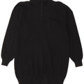 Jaeger Damen-Pullover mit Knopfkragen, EU 38, mittelschwarze Lammwolle