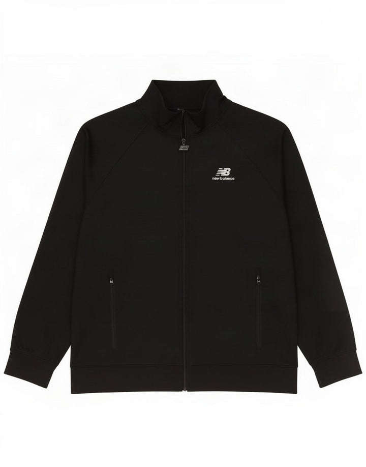New Balance Herren-Trainingsanzug-Top-Jacke XL aus schwarzem Polyester