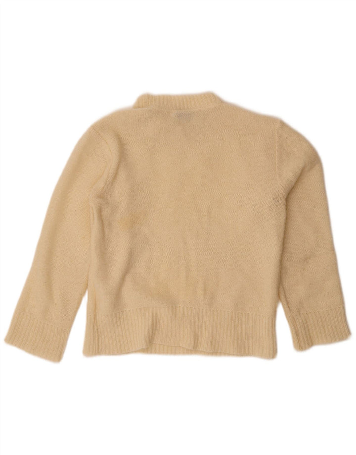 Vintage Damen Rollkragenpullover Pullover UK 14 Medium Off White