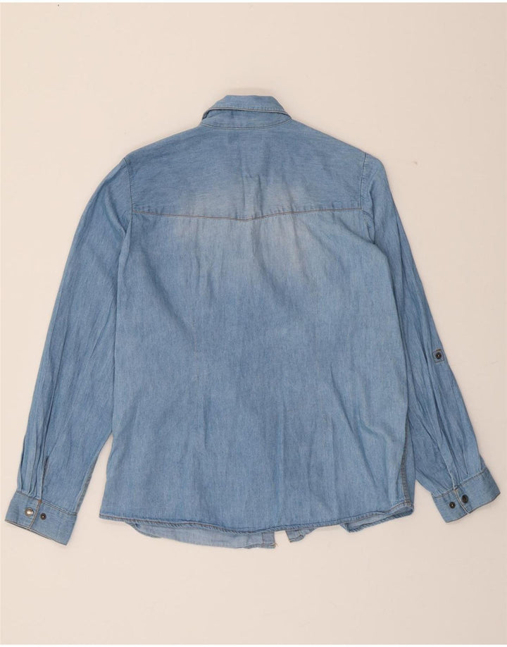 JOHN BANER Womens Denim Shirt UK 14 Large  Blue Cotton Vintage John Baner and Second-Hand John Baner from Messina Hembry 