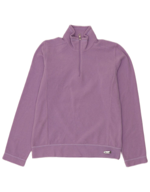 Champion Damen-Fleecepullover mit Reißverschluss am Hals, UK 10, Größe S, Lila, Polyester