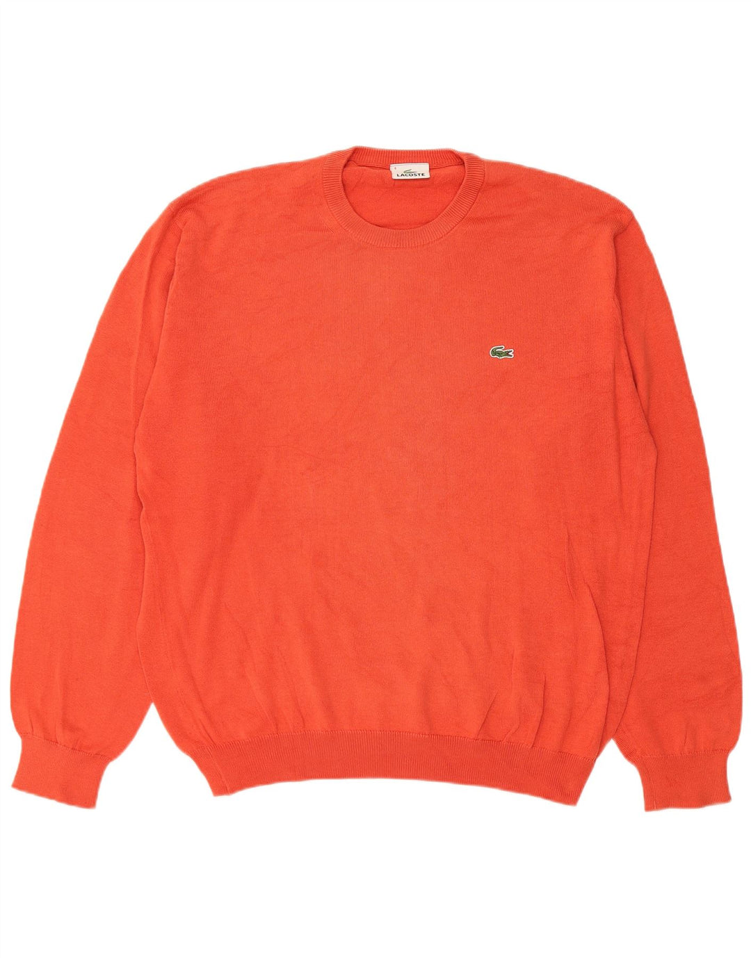 Lacoste Herren-Pullover mit Rundhalsausschnitt, Größe 4, mittelorange Baumwolle