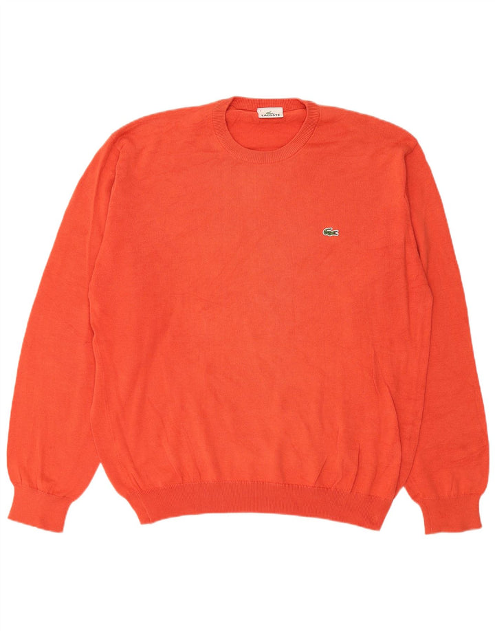 Lacoste Herren-Pullover mit Rundhalsausschnitt, Größe 4, mittelorange Baumwolle