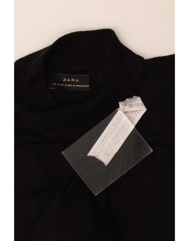 Zara Herren-Pullover mit Rollkragen, mittelschwarz, Viskose
