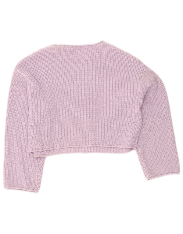 Zara Crop-Pullover mit U-Boot-Ausschnitt für Mädchen, 13–14 Jahre, lila, Polyester