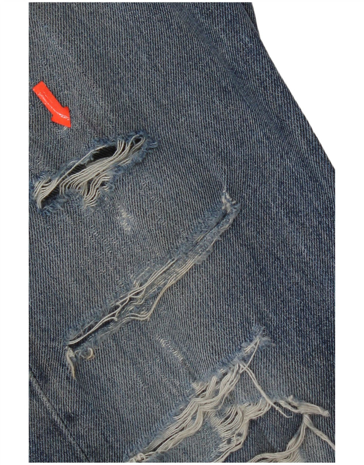 Levi's Herren 505 Distressed Straight Jeans W33 L30 Blaue Baumwolle
