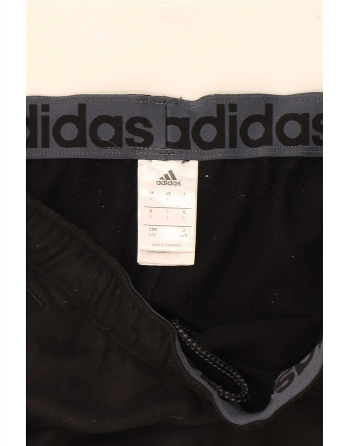 Adidas Herren-Trainingshose, groß, aus schwarzem Polyester
