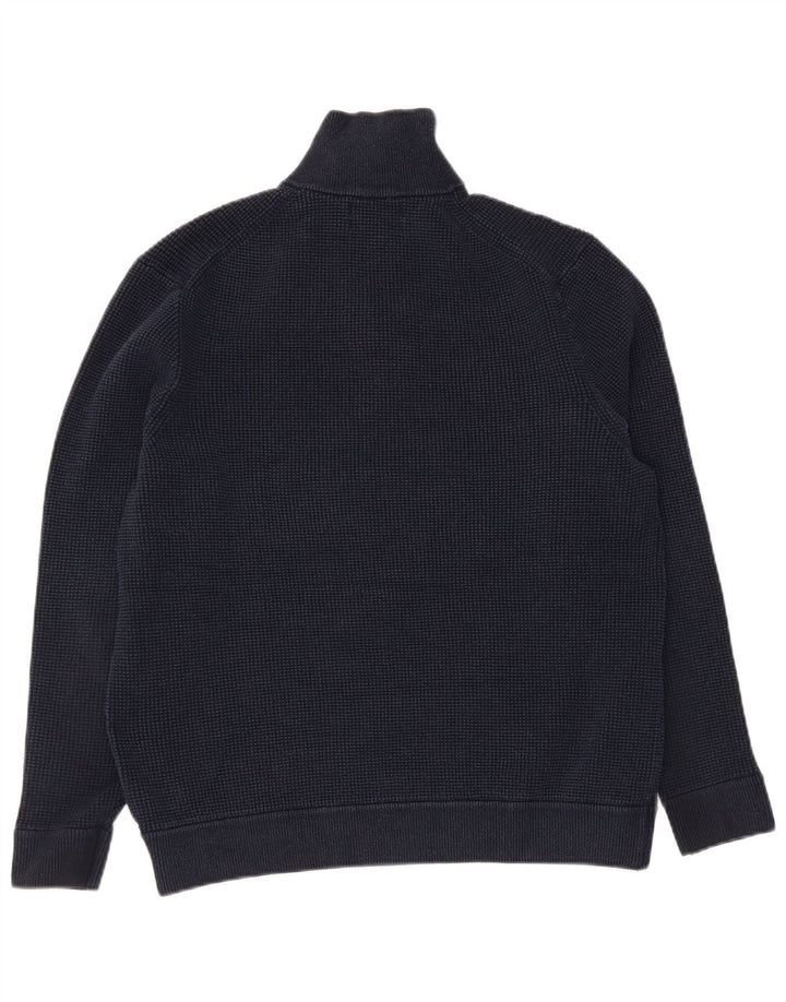 Marks & Spencer Herren-Pullover mit Reißverschluss am Hals, XL, Marineblau, Polyester