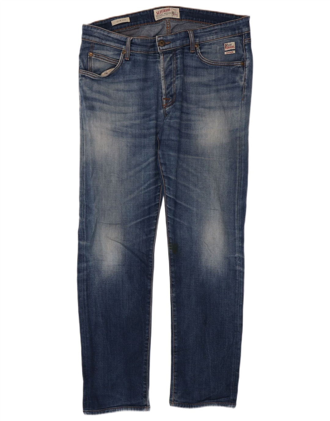 Roy Rogers Herren Slim Jeans W36 L30 Blaue Baumwolle