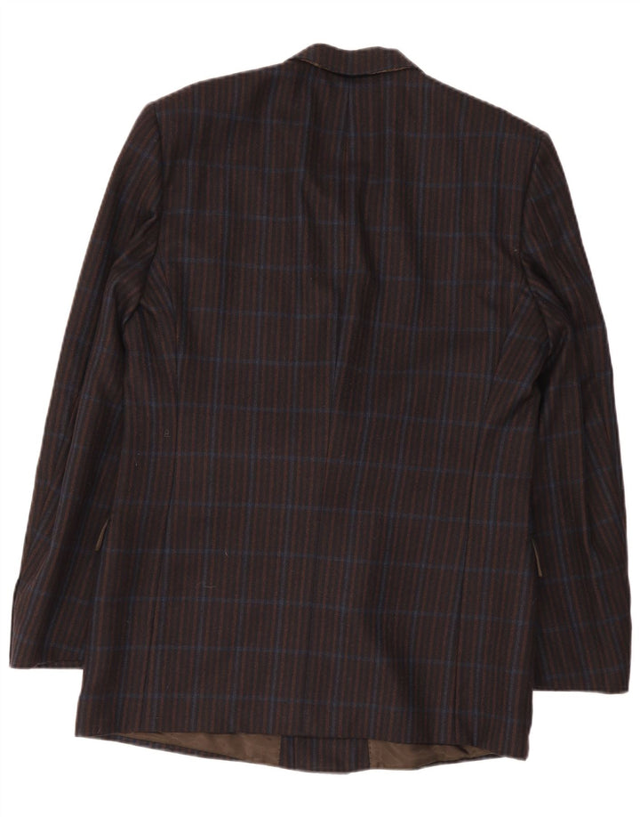 Elle Herren-Blazer, zweireihig, IT 50, groß, marineblau kariert