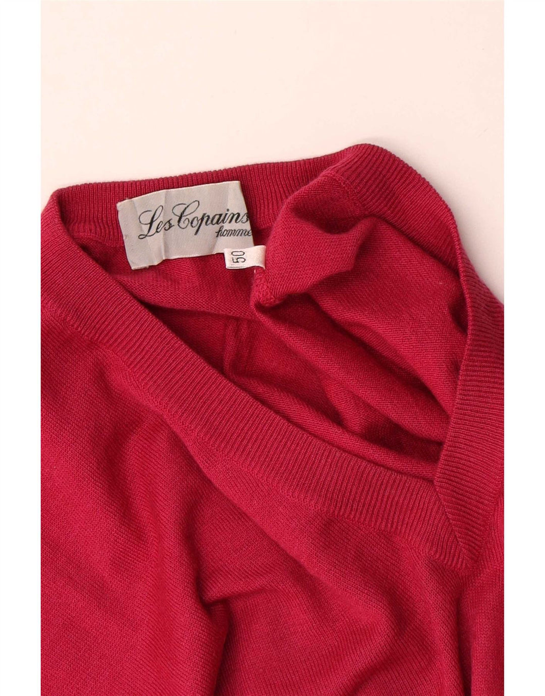 Les Copains Herren-Pullover mit V-Ausschnitt IT 50 Mittelrot