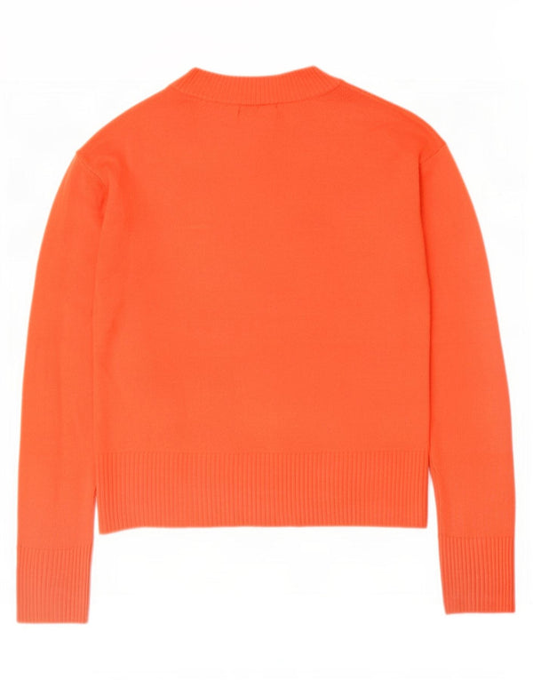 Marks & Spencer Damen-Pullover mit V-Ausschnitt, UK 12, Mittelorange, Acryl