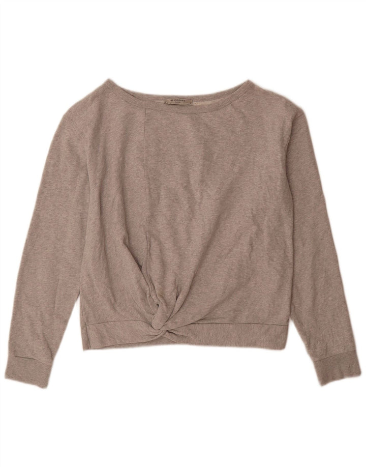 All Saints Damen-Sweatshirt in Übergröße, Gr. 10, Größe S, Grau, Baumwolle