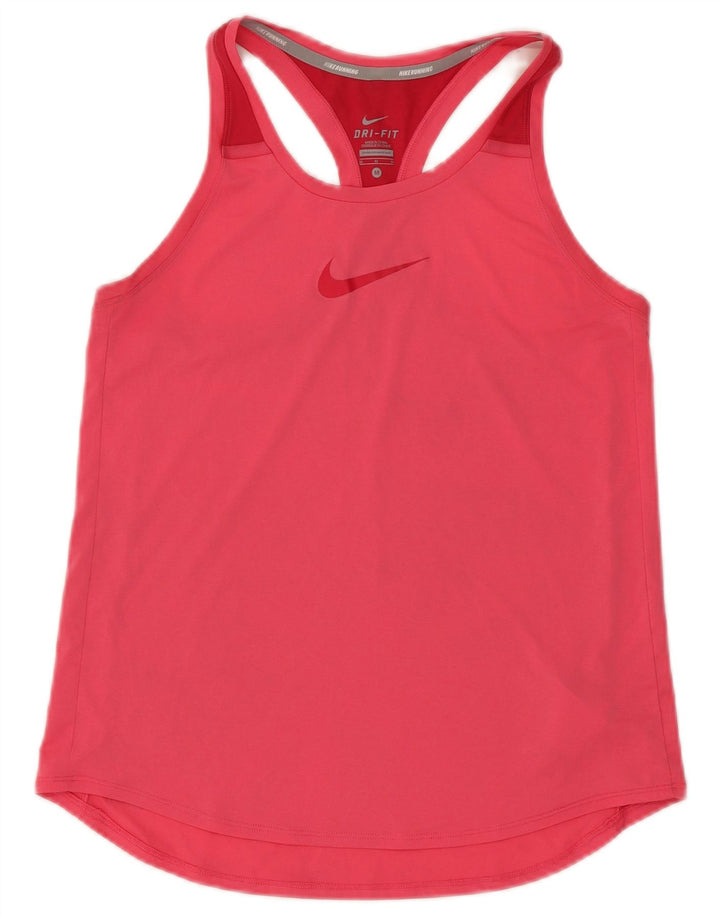 Nike Damen Dri Fit Grafik-Weste-Oberteil UK 12 Mittelrosa Polyester