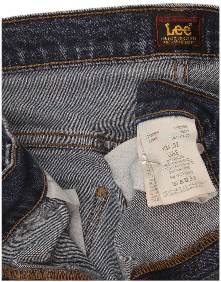 Lee Herren Luke Slim Jeans W34 L32 Blaue Baumwolle