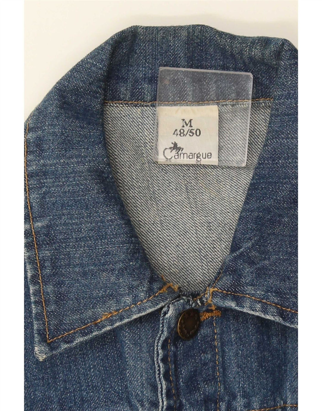 Camargue Herren Jeansjacke IT 48/50 mittelblaue Baumwolle