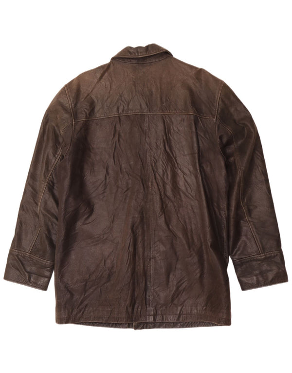 Celio Herren Lederjacke UK 36 Small Braun