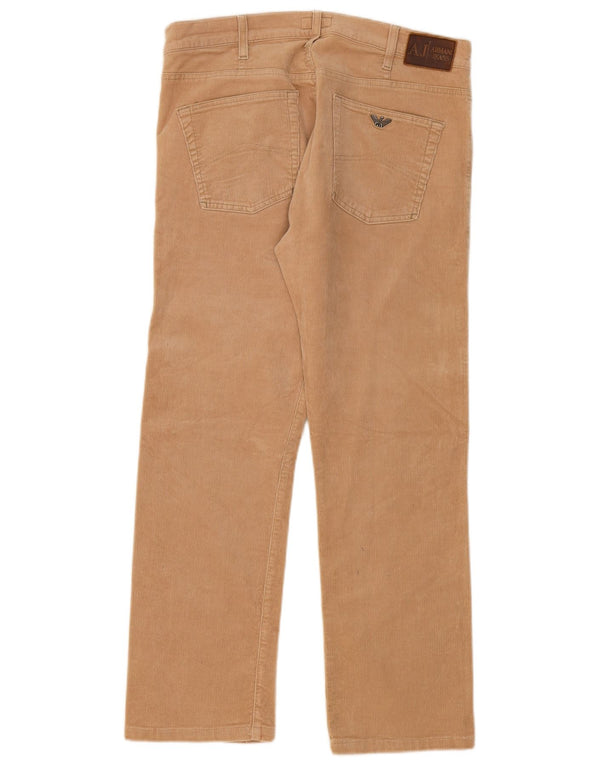 Armani Jeans Herren gerade Cordhose W36 L28 Beige Baumwolle
