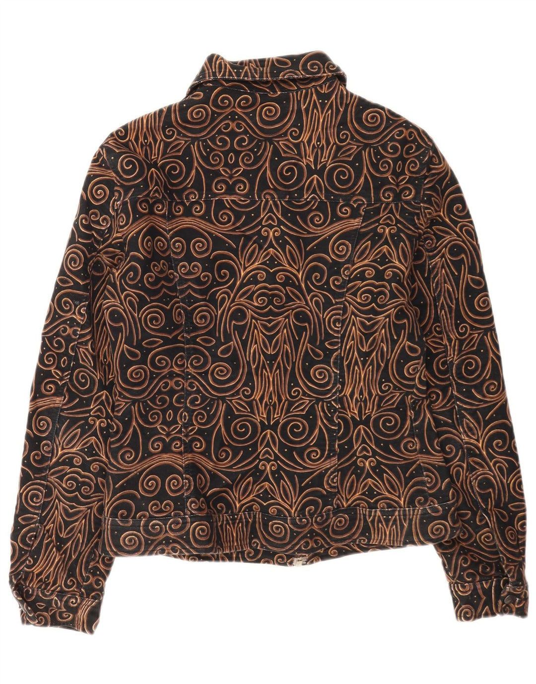Vintage Damen Utility Jacke UK 14 Medium Schwarz Paisley