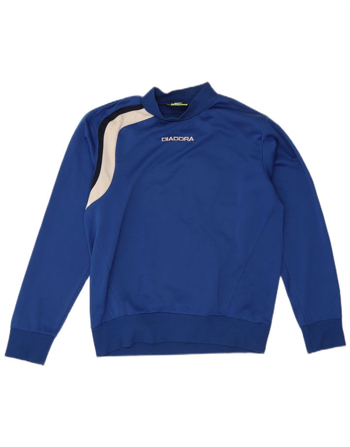 Diadora Herren-Sweatshirt-Pullover, kleines blaues Farbblock-Polyester
