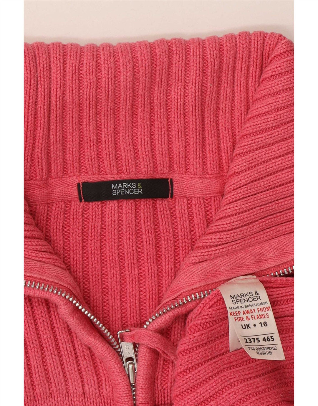 Marks & Spencer Damen-Cardigan-Pullover UK 16 Large Rosa Baumwolle