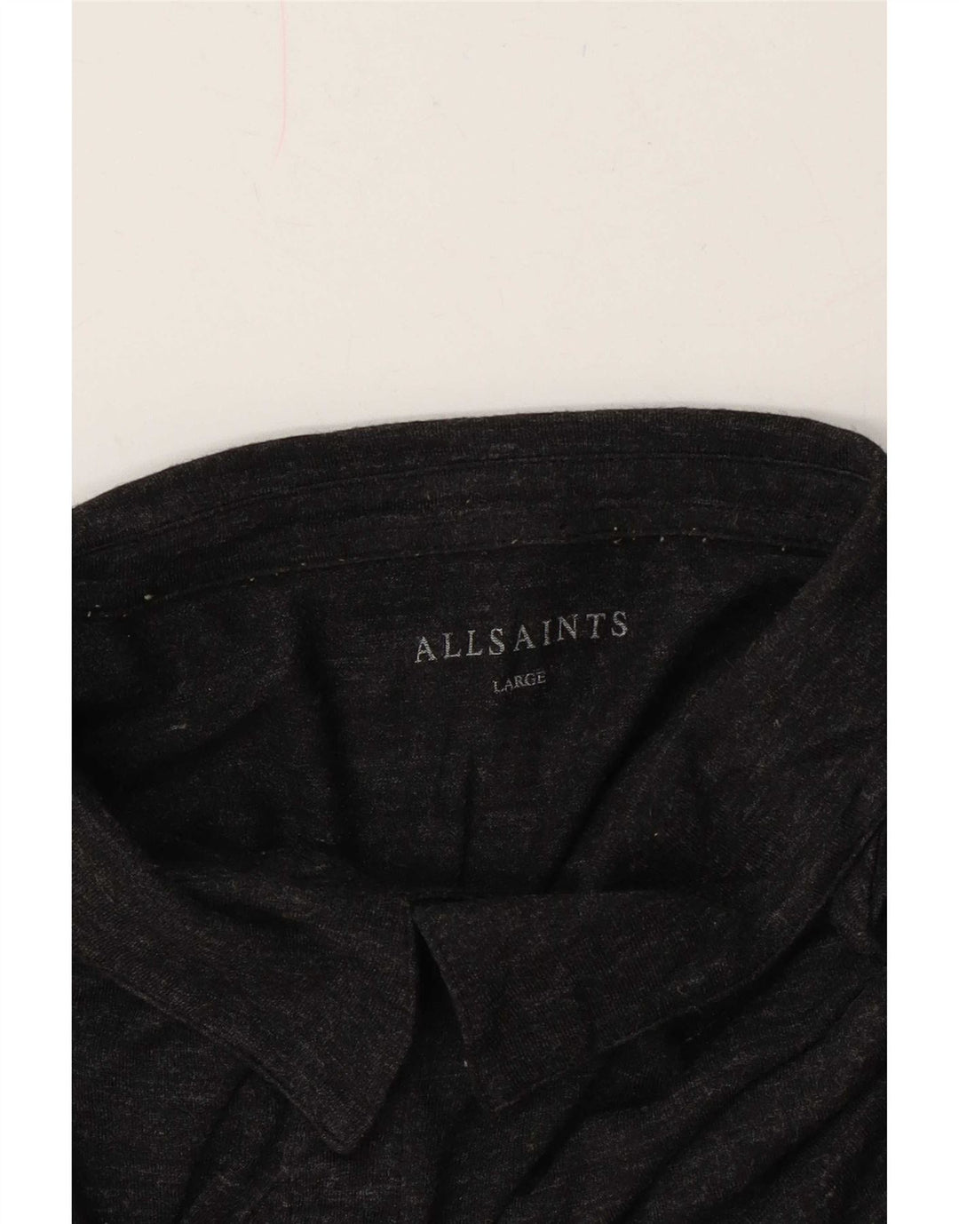 All Saints Herren-Poloshirt, groß, grau meliert