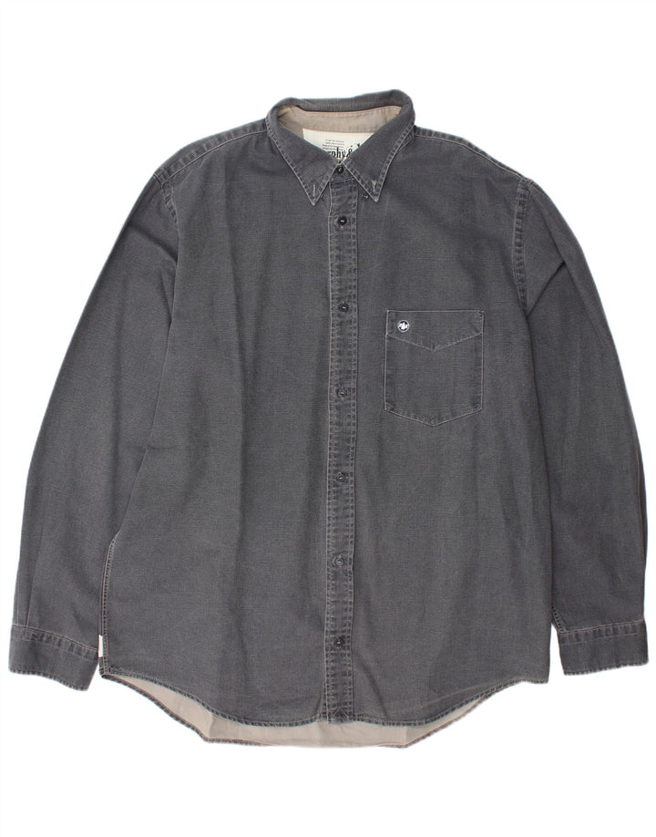 MURPHY & NYE Herrenhemd 2XL Graue Baumwolle