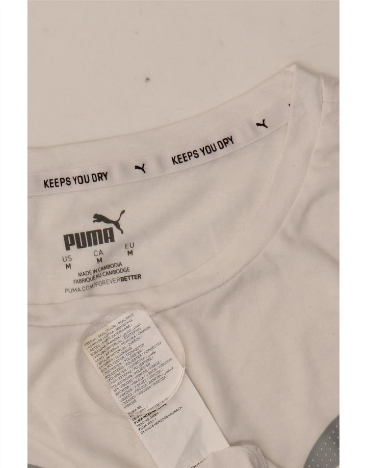 PUMA Damen Graphic T-Shirt Top UK 14 Mittelweißes Polyester