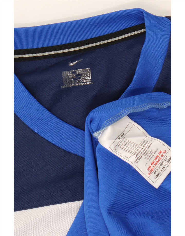 Nike Herren T-Shirt Top Small Blaues Colourblock-Polyester