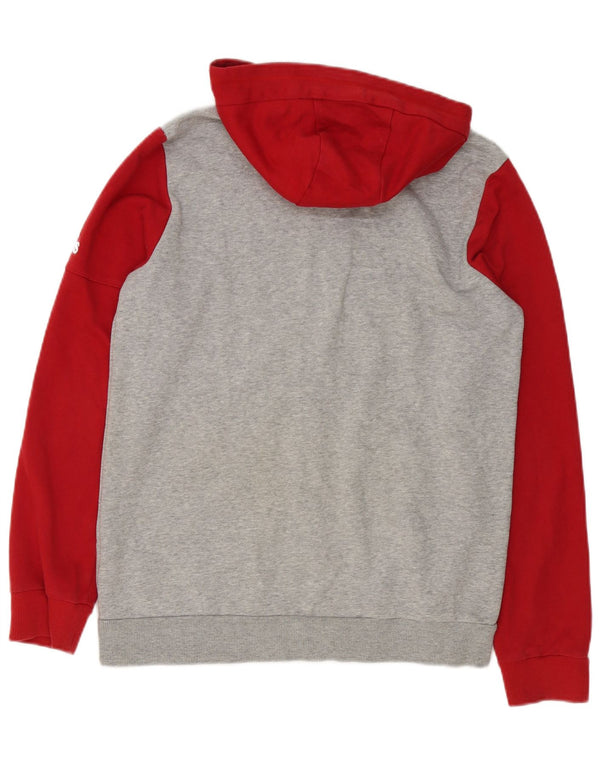 Adidas Jungen Kapuzenpullover mit grafischem Reißverschluss, 15–16 Jahre, Grau, Farbblock, Sport