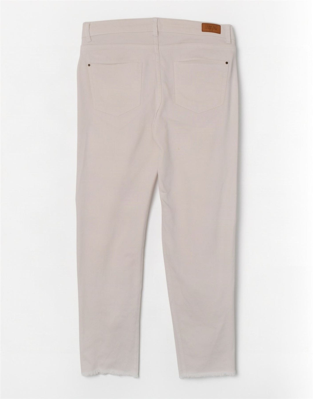 Zara Damen Trafaluc verkürzte Jeans EU 40 Medium W30 L23 Weiß