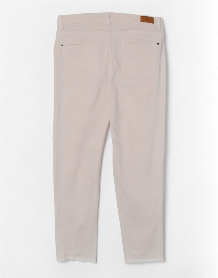 Zara Damen Trafaluc verkürzte Jeans EU 40 Medium W30 L23 Weiß