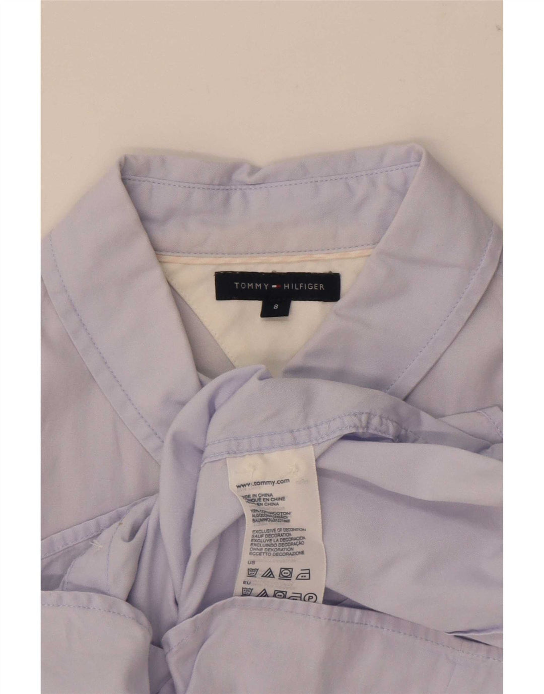 Tommy Hilfiger Damenhemd US 8 mittelblaue Baumwolle