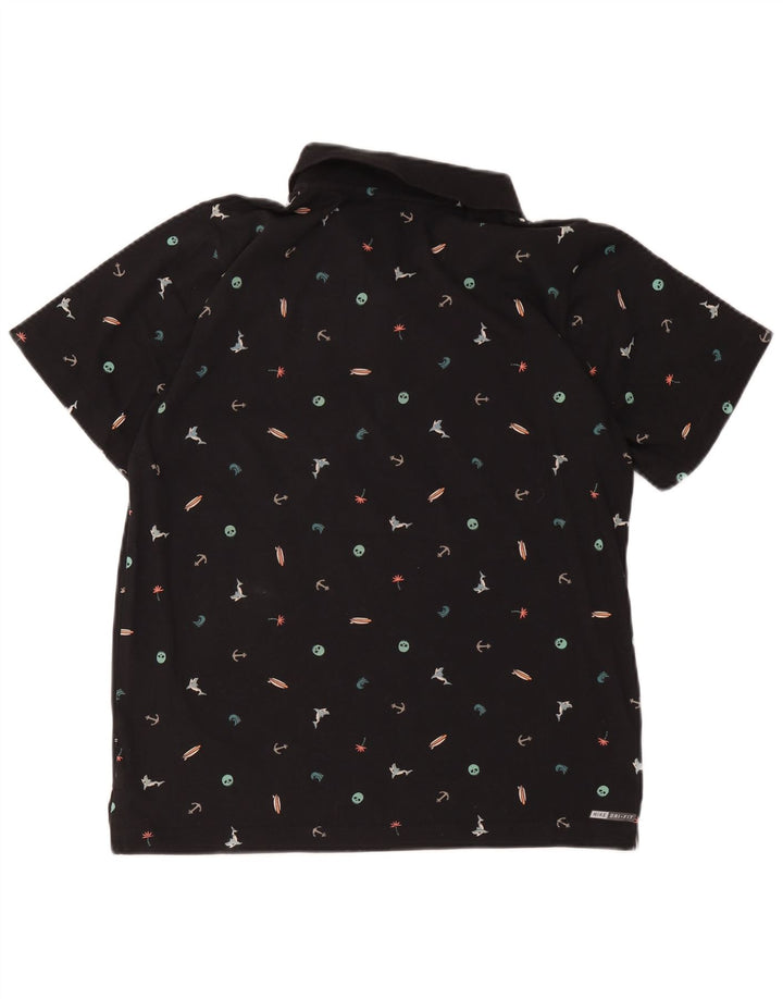 Hurley Boys Dri Fit Poloshirt mit abstraktem Muster, 13–14 Jahre, XL, Schwarz