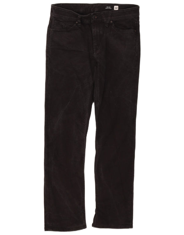 Volcom Herren Solver Straight Jeans W32 L30 Schwarze Baumwolle