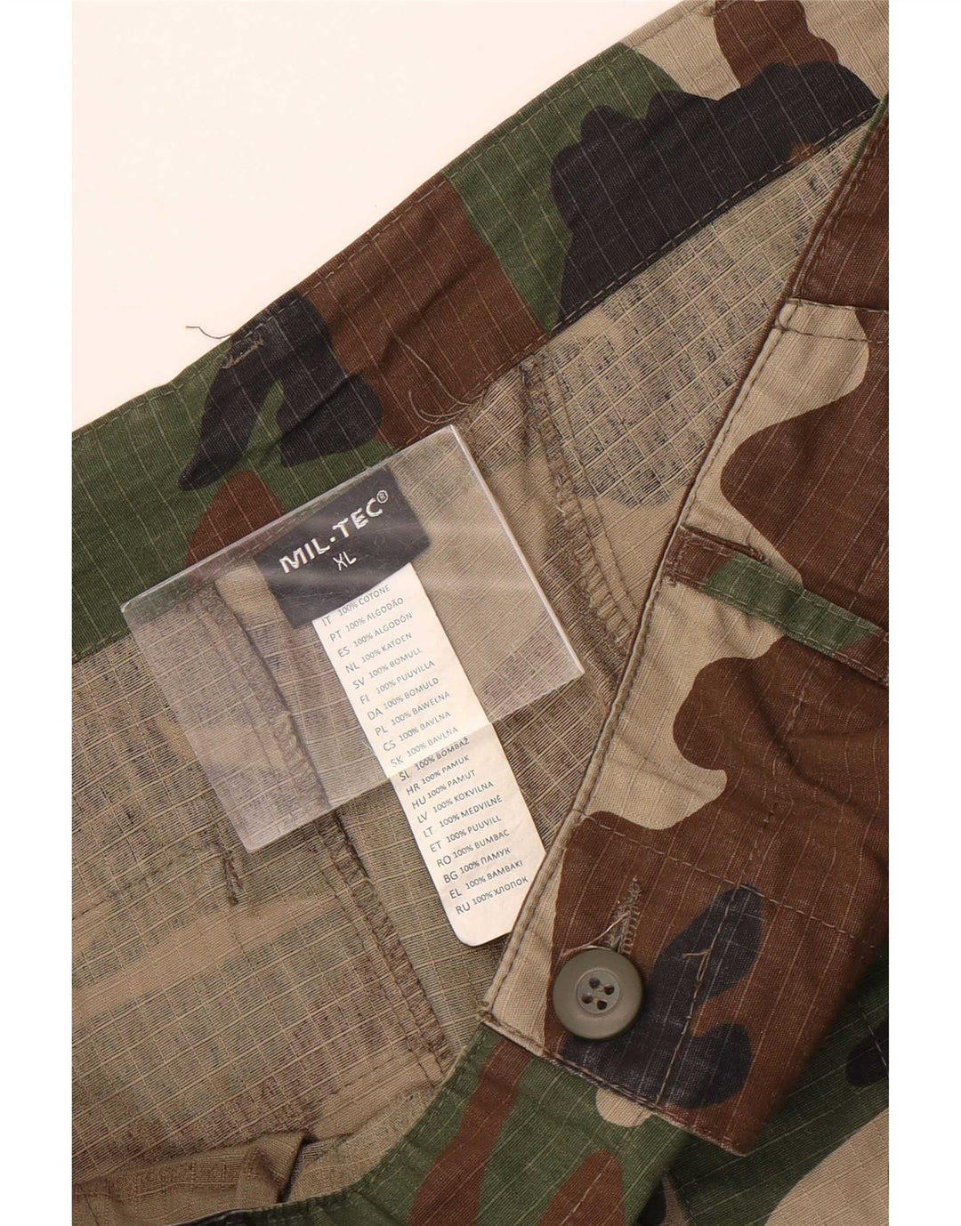 Mil-Tec Herren Cargoshorts XL W40 Khaki Camouflage Baumwolle