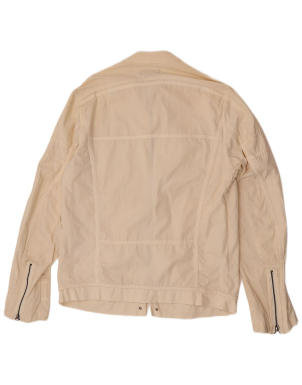 Diesel Damen Bomberjacke UK 18 XL Off White Baumwolle