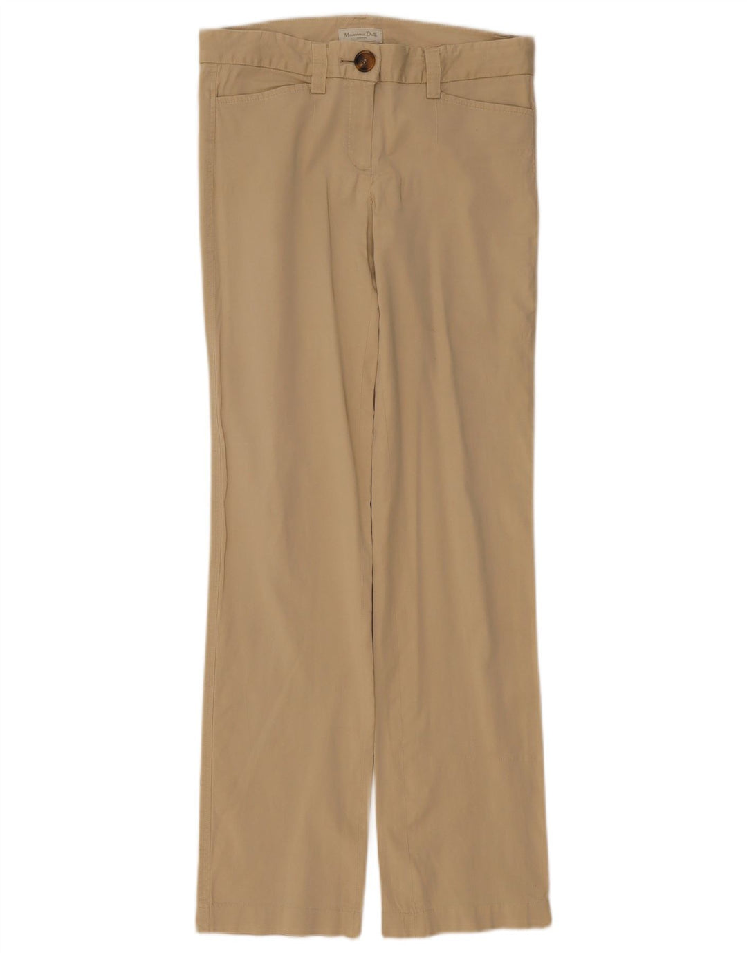 Massimo Dutti Damen Gerade Freizeithose W30 L32 Beige