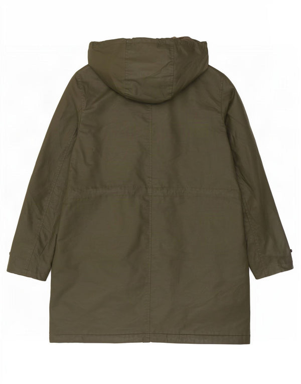 Marks & Spencer Damen-Jacke aus gewachster Baumwolle mit Kapuze, UK 12, mittleres Khaki