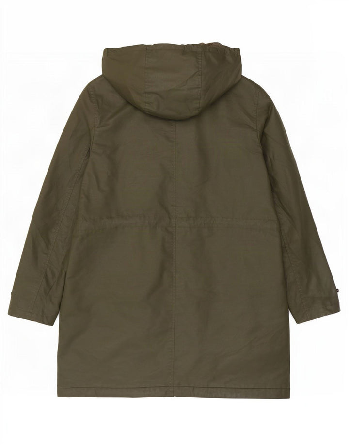 Marks & Spencer Damen-Jacke aus gewachster Baumwolle mit Kapuze, UK 12, mittleres Khaki