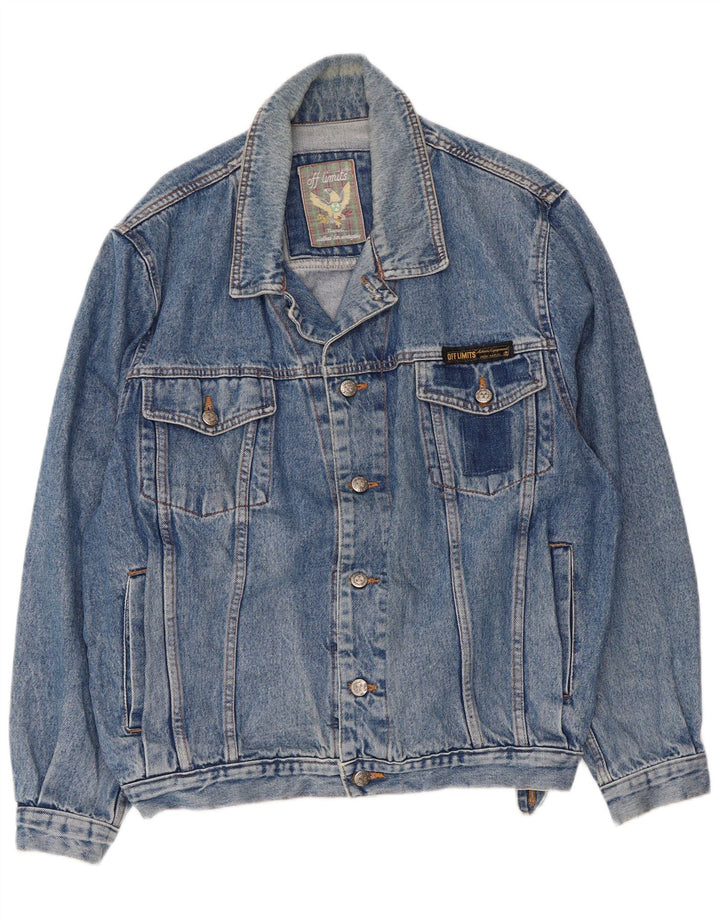 Off Limits Herren Jeansjacke UK 40 Large Blau Baumwolle