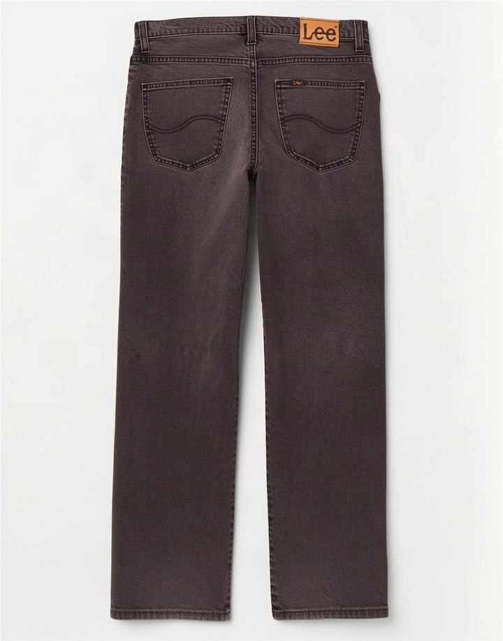 Lee Herren Brooklyn Straight Jeans W33 L31 Schwarze Baumwolle