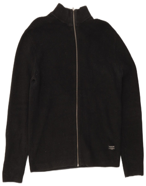 Jack & Jones Herren-Cardigan-Pullover XL aus schwarzer Baumwolle