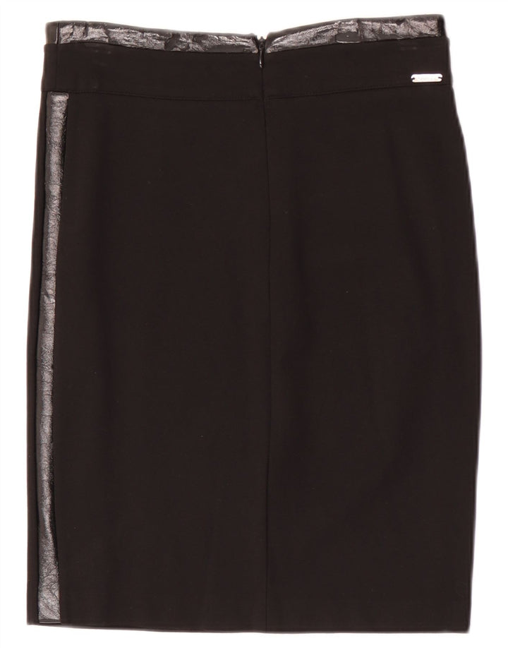 Guess Gerader Damenrock Medium W28 Schwarze Viskose