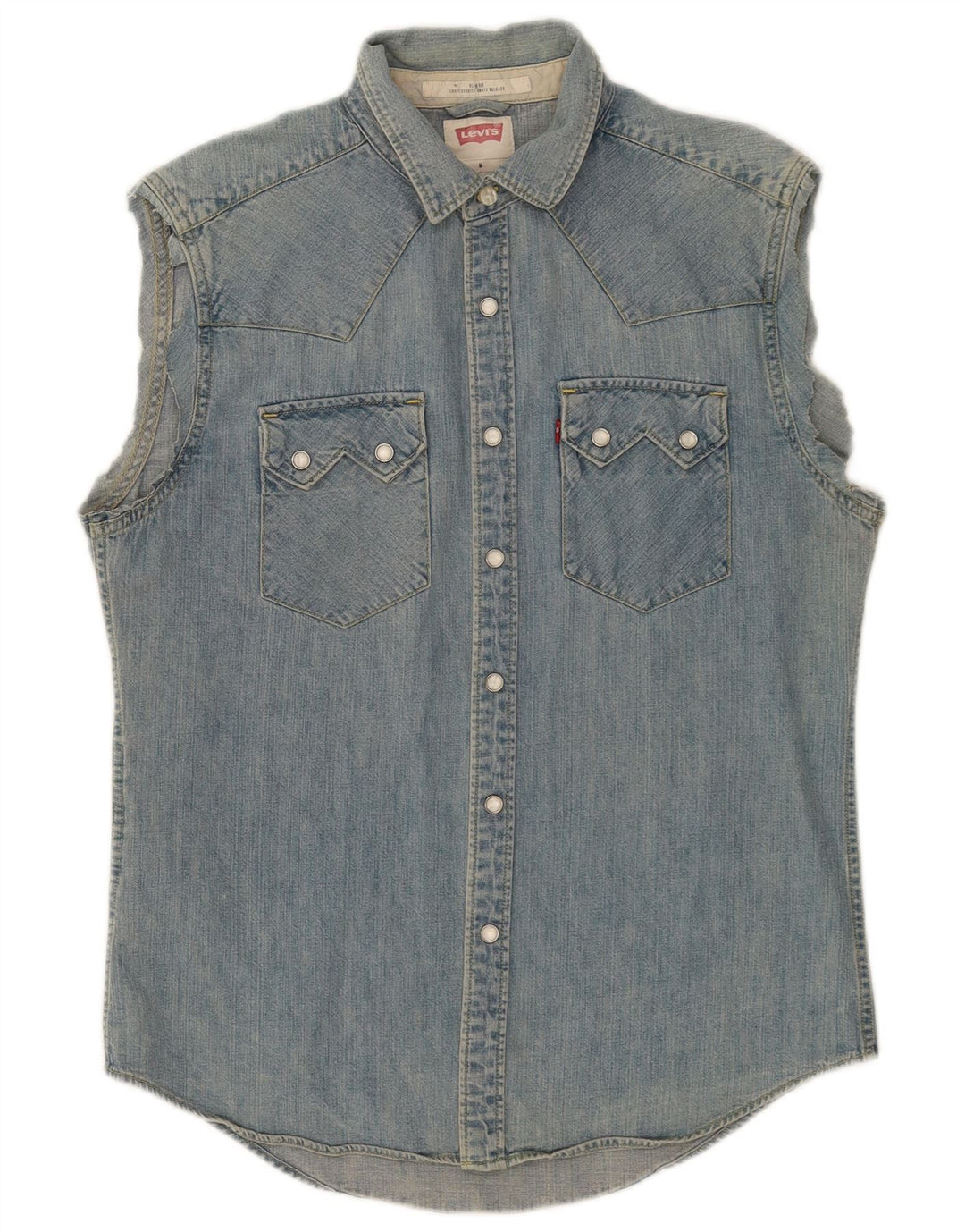 Levi's Herren ärmelloses Jeanshemd aus mittelblauer Baumwolle
