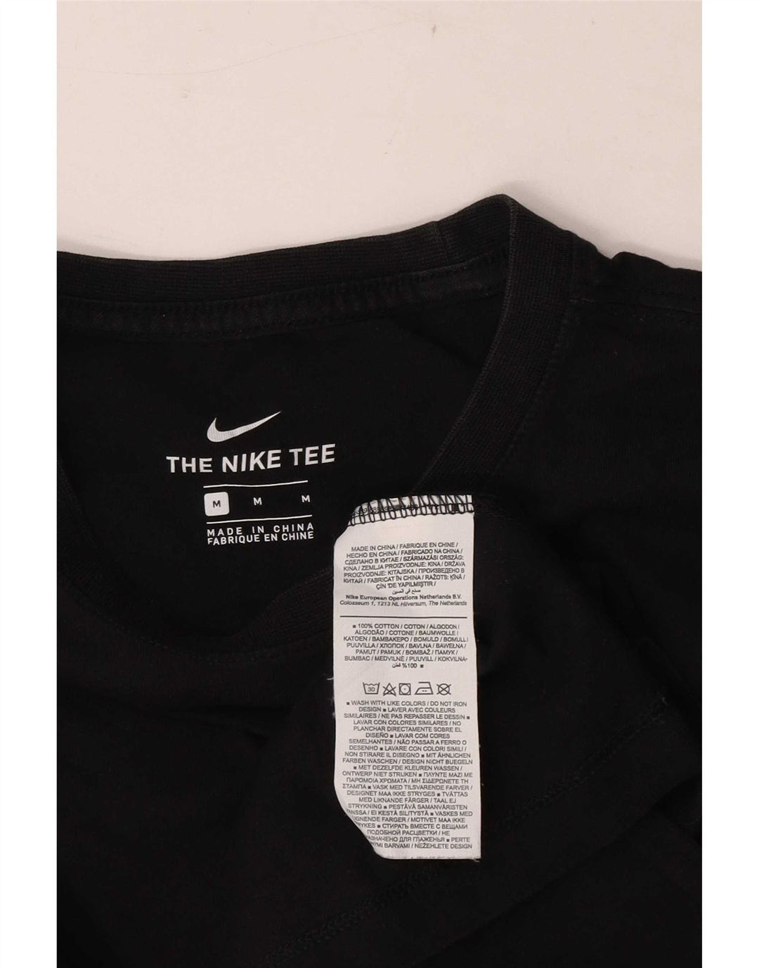 Nike Herren T-Shirt Top Medium Schwarz Baumwolle